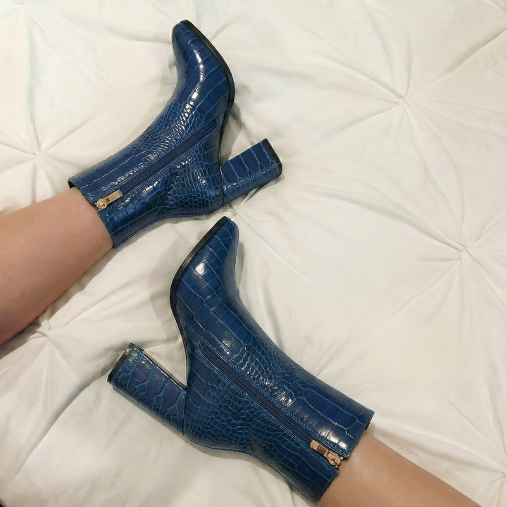 Midnight Croc Ankle Boots