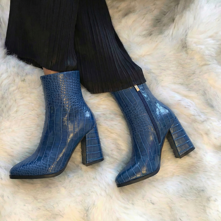 Midnight Croc Ankle Boots
