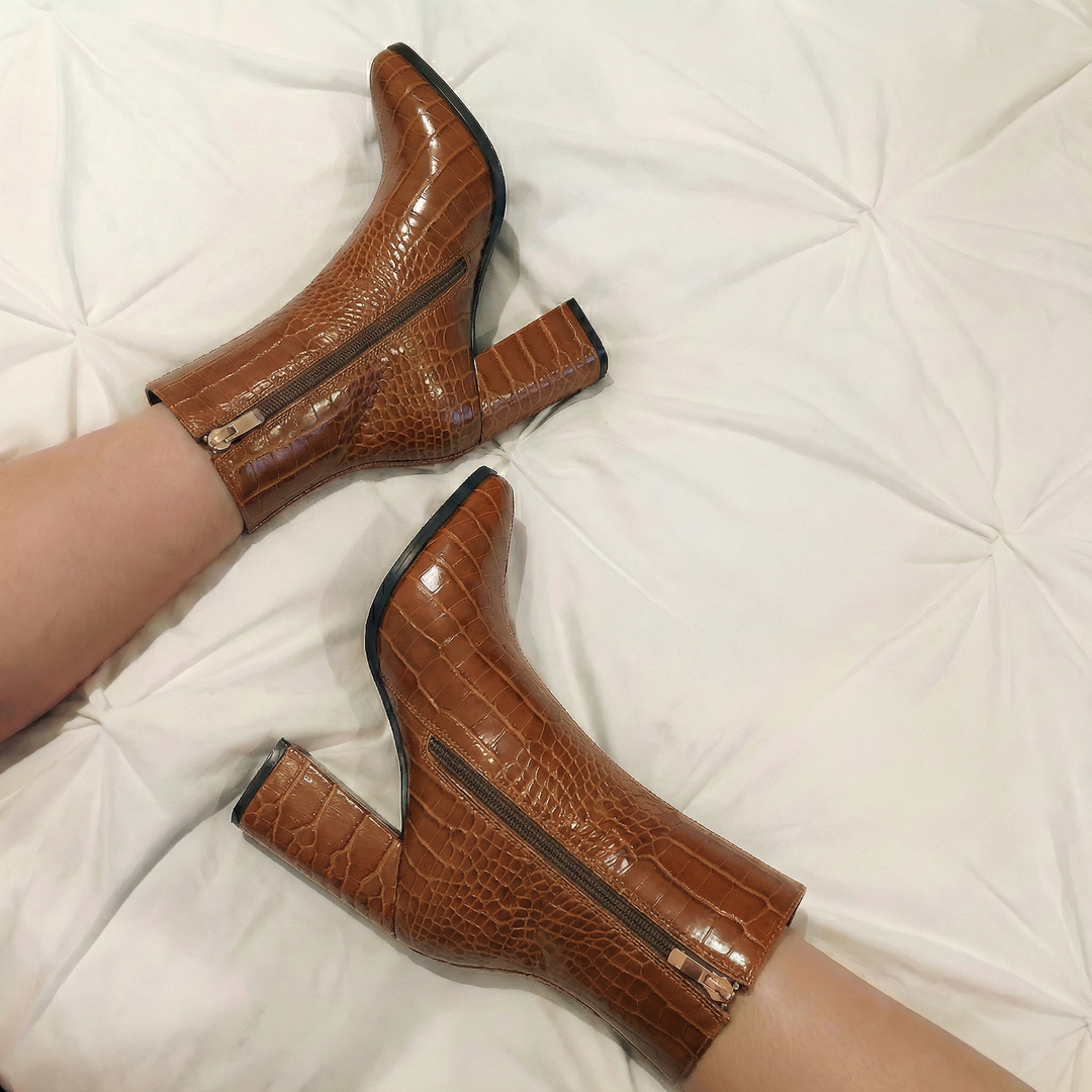 Midnight Croc Ankle Boots