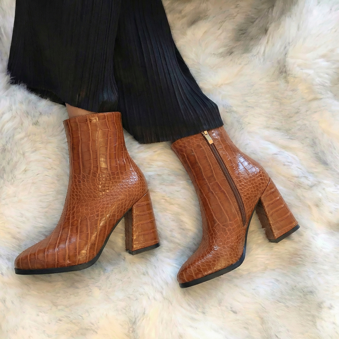 Midnight Croc Ankle Boots