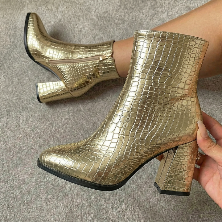 Midnight Croc Ankle Boots