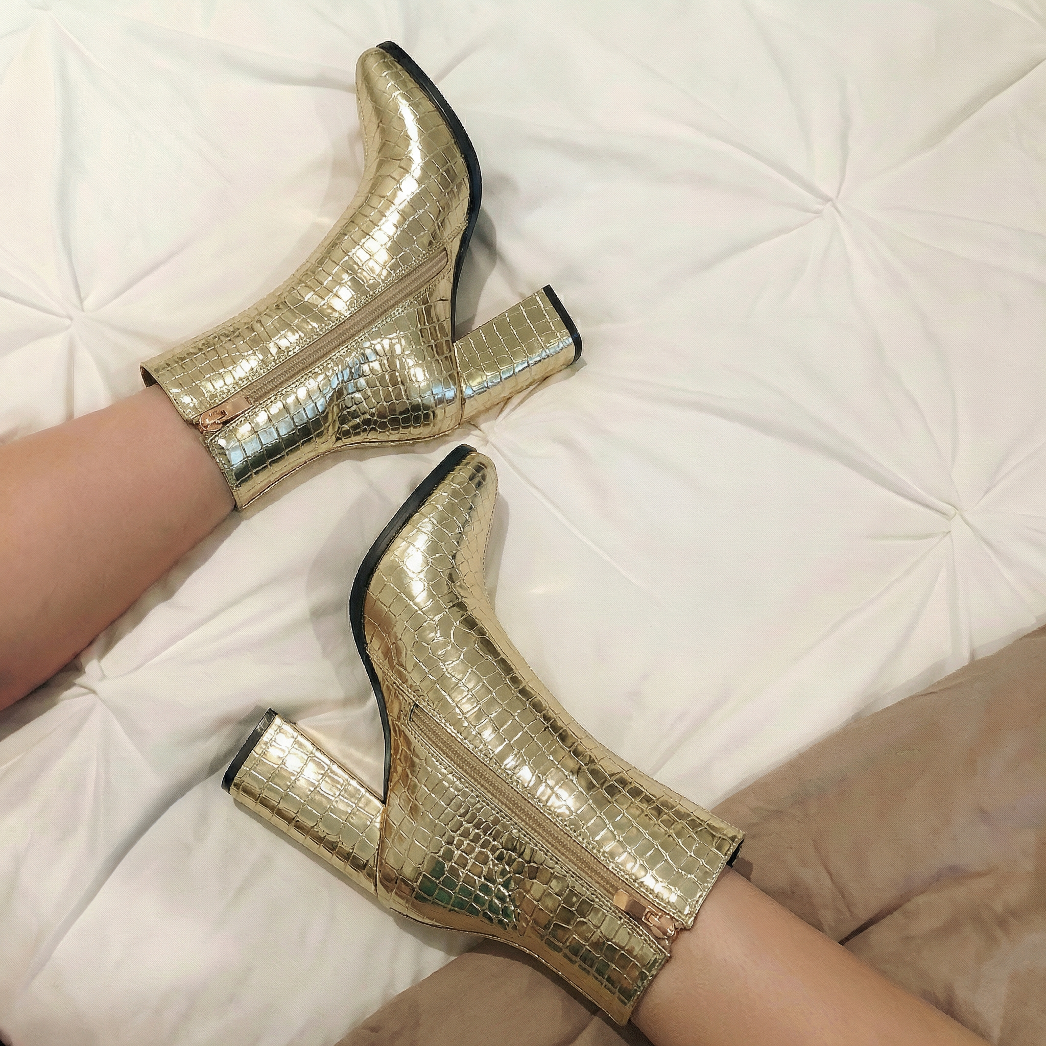 Midnight Croc Ankle Boots