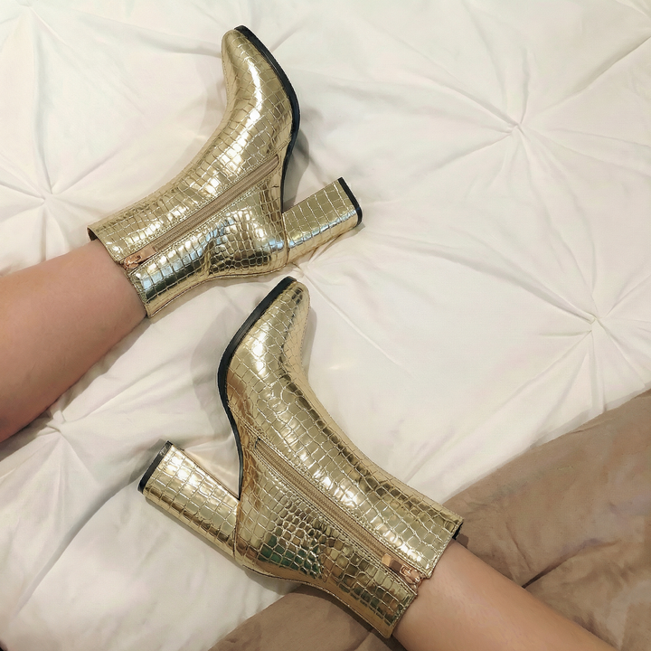 Midnight Croc Ankle Boots