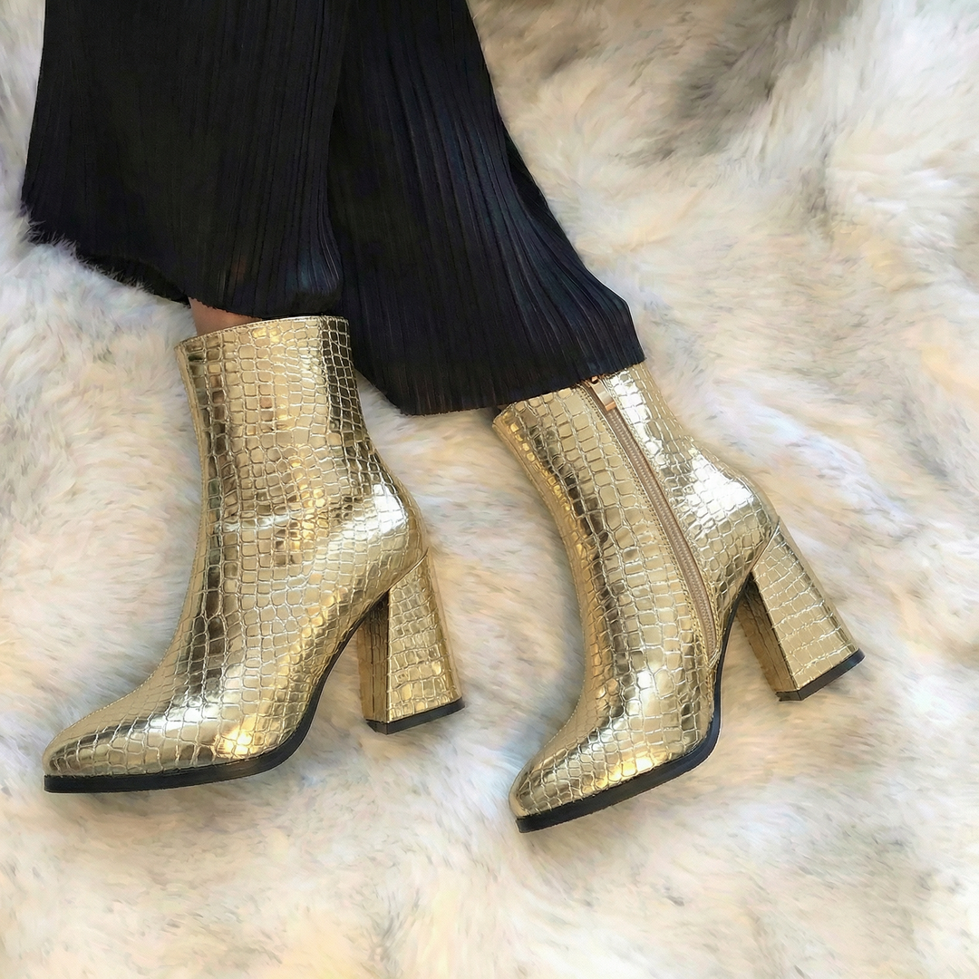 Midnight Croc Ankle Boots