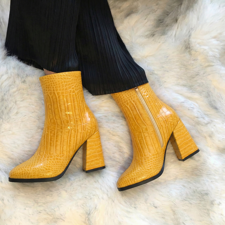Midnight Croc Ankle Boots