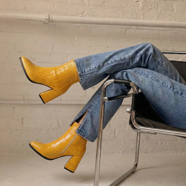 Midnight Croc Ankle Boots