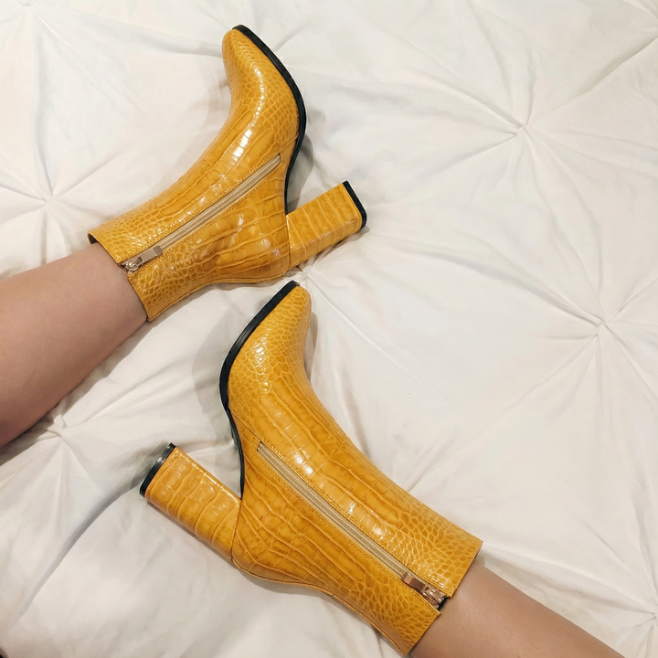 Midnight Croc Ankle Boots