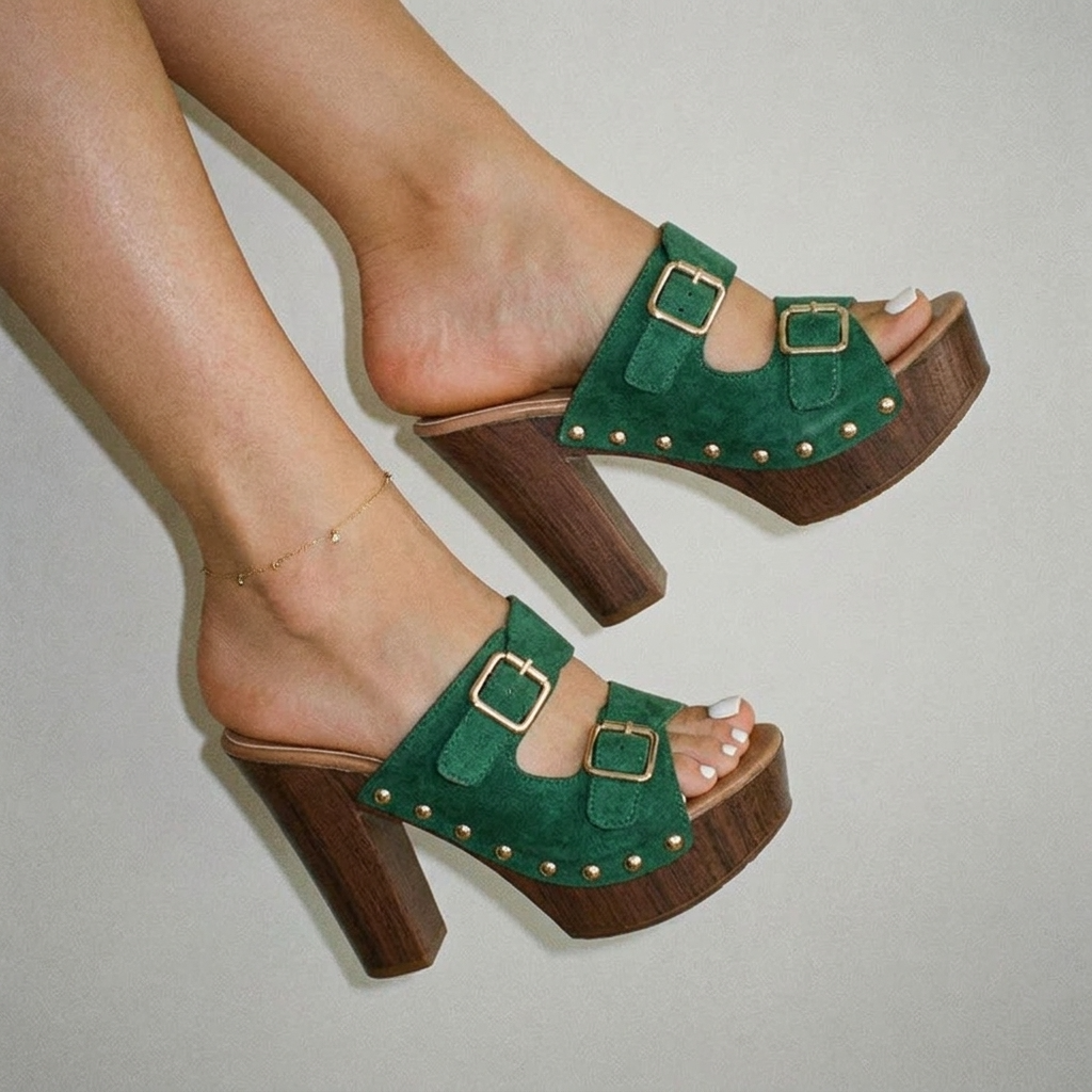 Sienna Double Buckle Heels