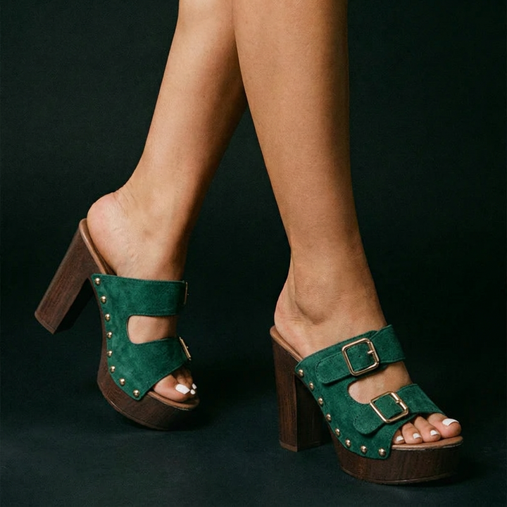 Sienna Double Buckle Heels
