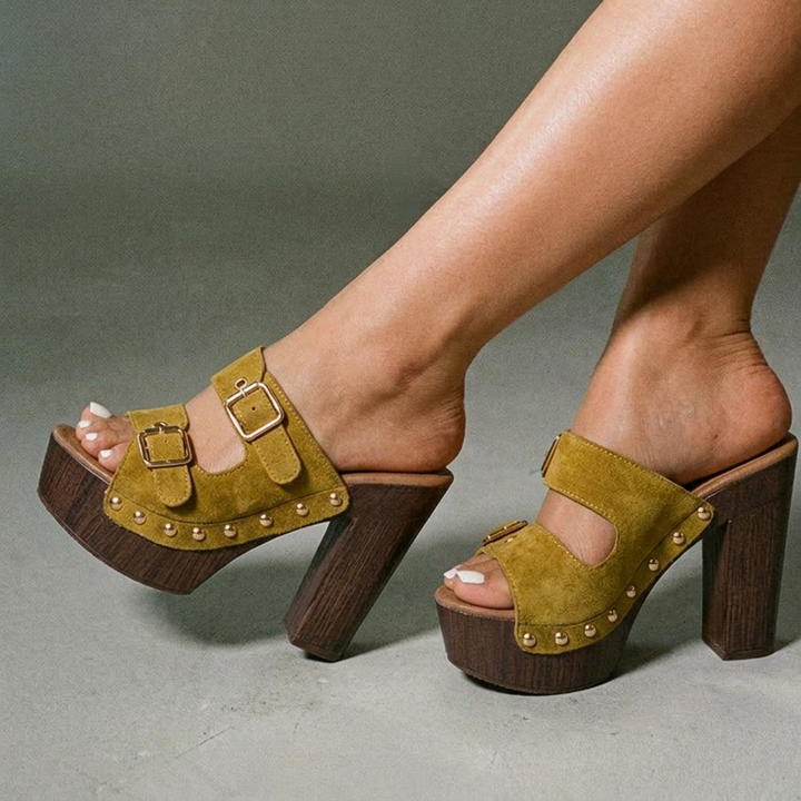 Sienna Double Buckle Heels