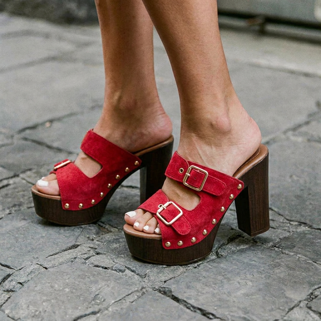Sienna Double Buckle Heels