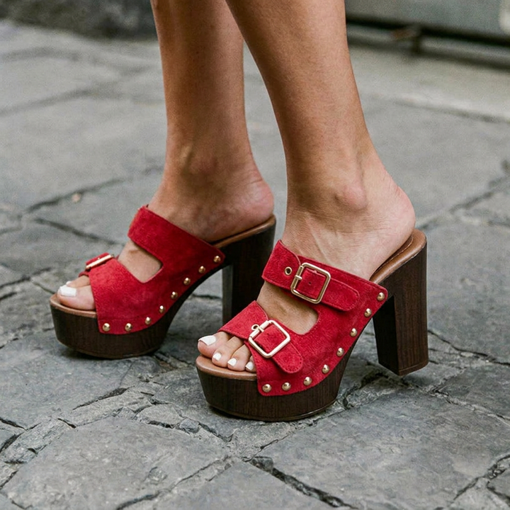 Sienna Double Buckle Heels