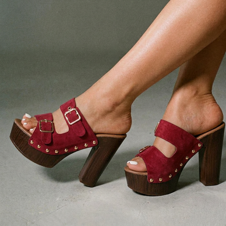 Sienna Double Buckle Heels