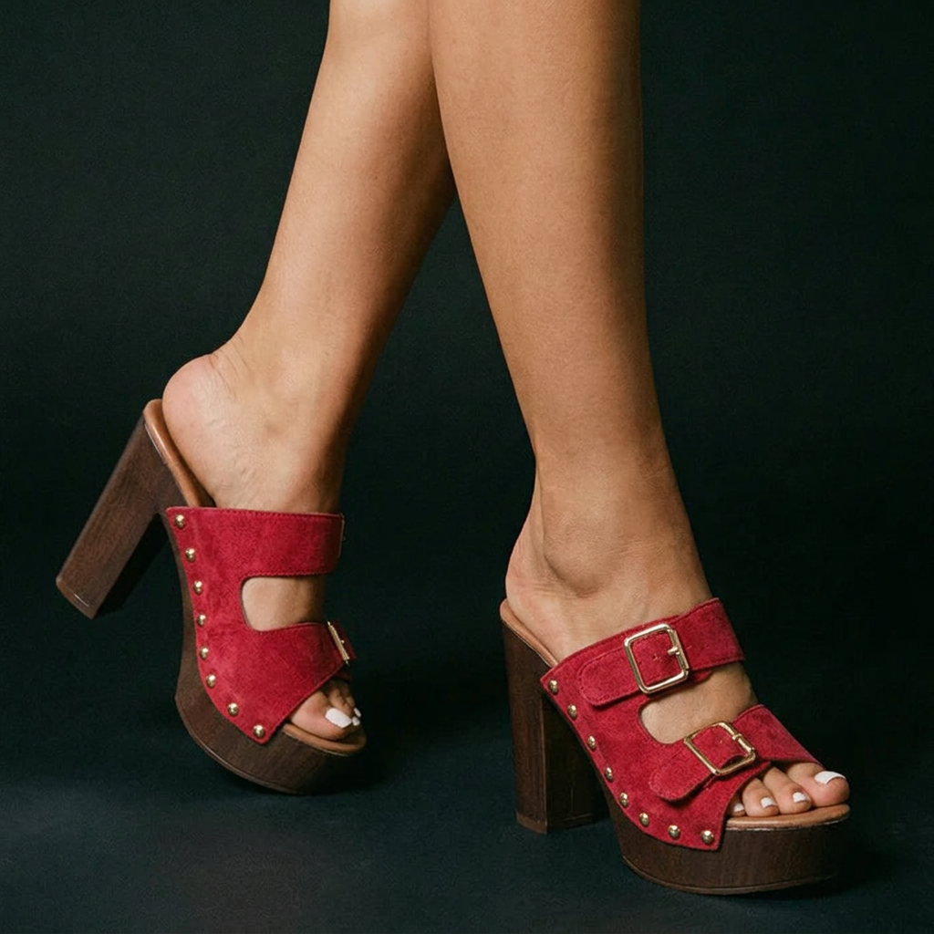 Sienna Double Buckle Heels