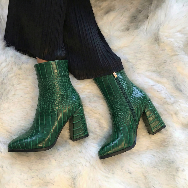 Midnight Croc Ankle Boots