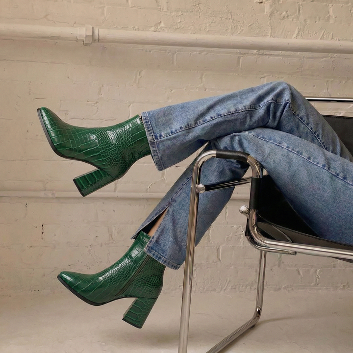 Midnight Croc Ankle Boots