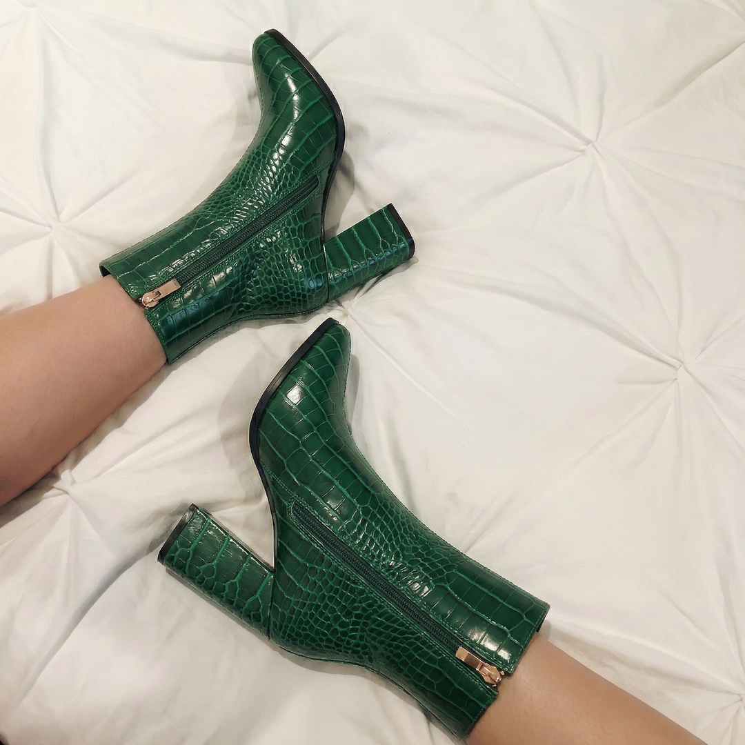 Midnight Croc Ankle Boots
