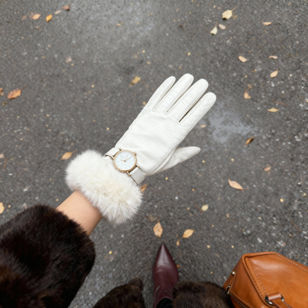 Vittoria Leather Fur Gloves