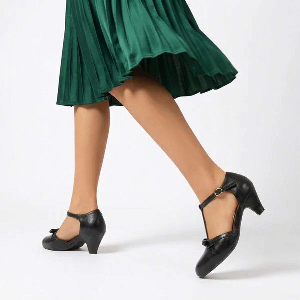 Scarlett Bow T-Strap Mary Jane Heels