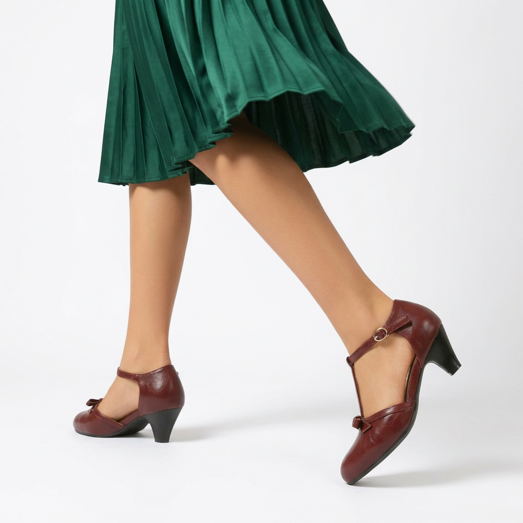 Scarlett Bow T-Strap Mary Jane Heels