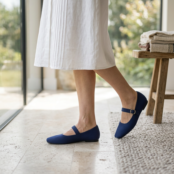 Colette Wide-Fit Square Toe Mary Jane Flats