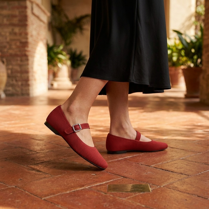 Colette Wide-Fit Square Toe Mary Jane Flats