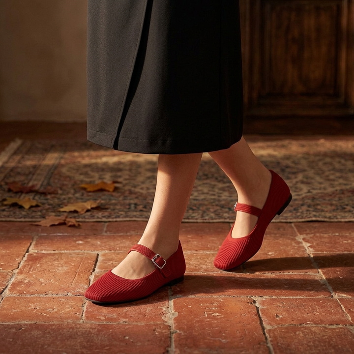 Colette Wide-Fit Square Toe Mary Jane Flats