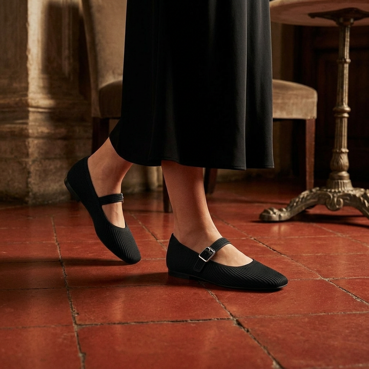 Colette Wide-Fit Square Toe Mary Jane Flats