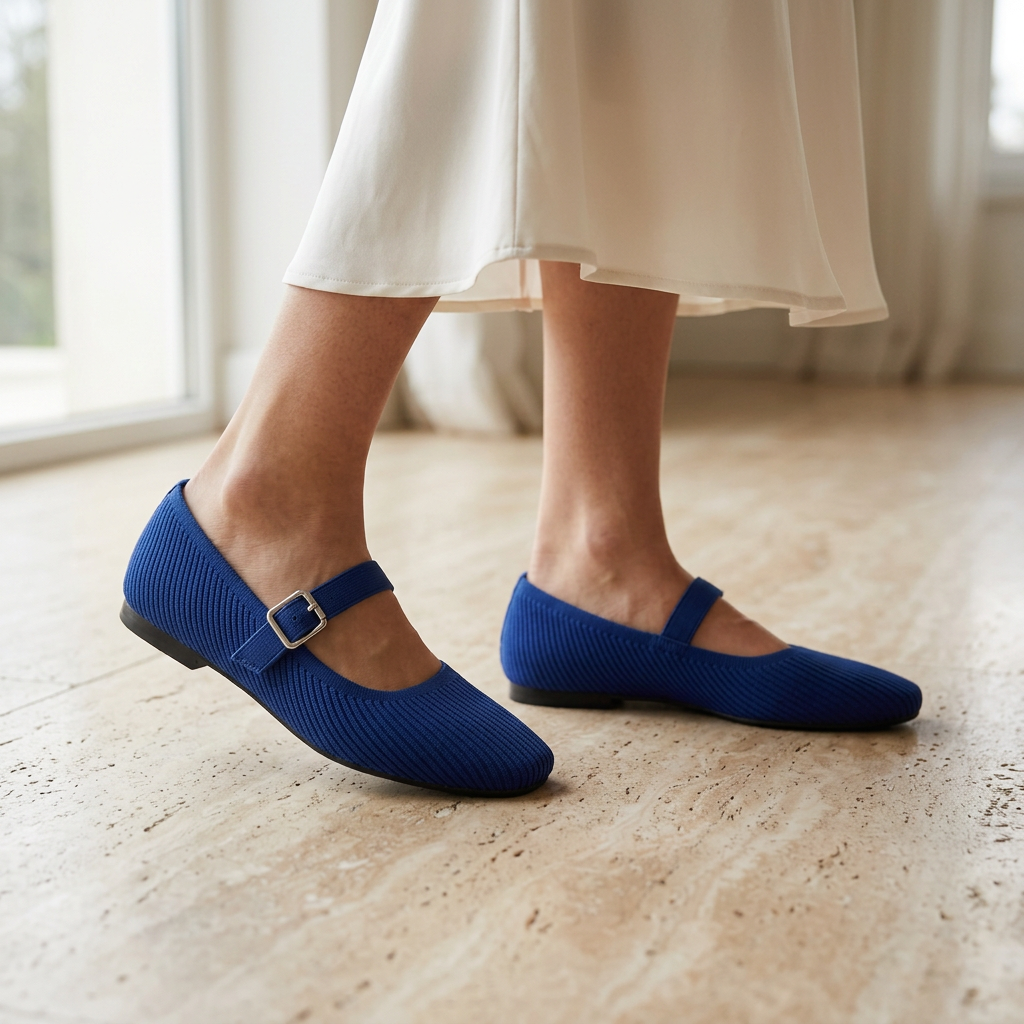 Colette Wide-Fit Square Toe Mary Jane Flats