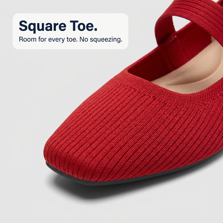 Colette Wide-Fit Square Toe Mary Jane Flats