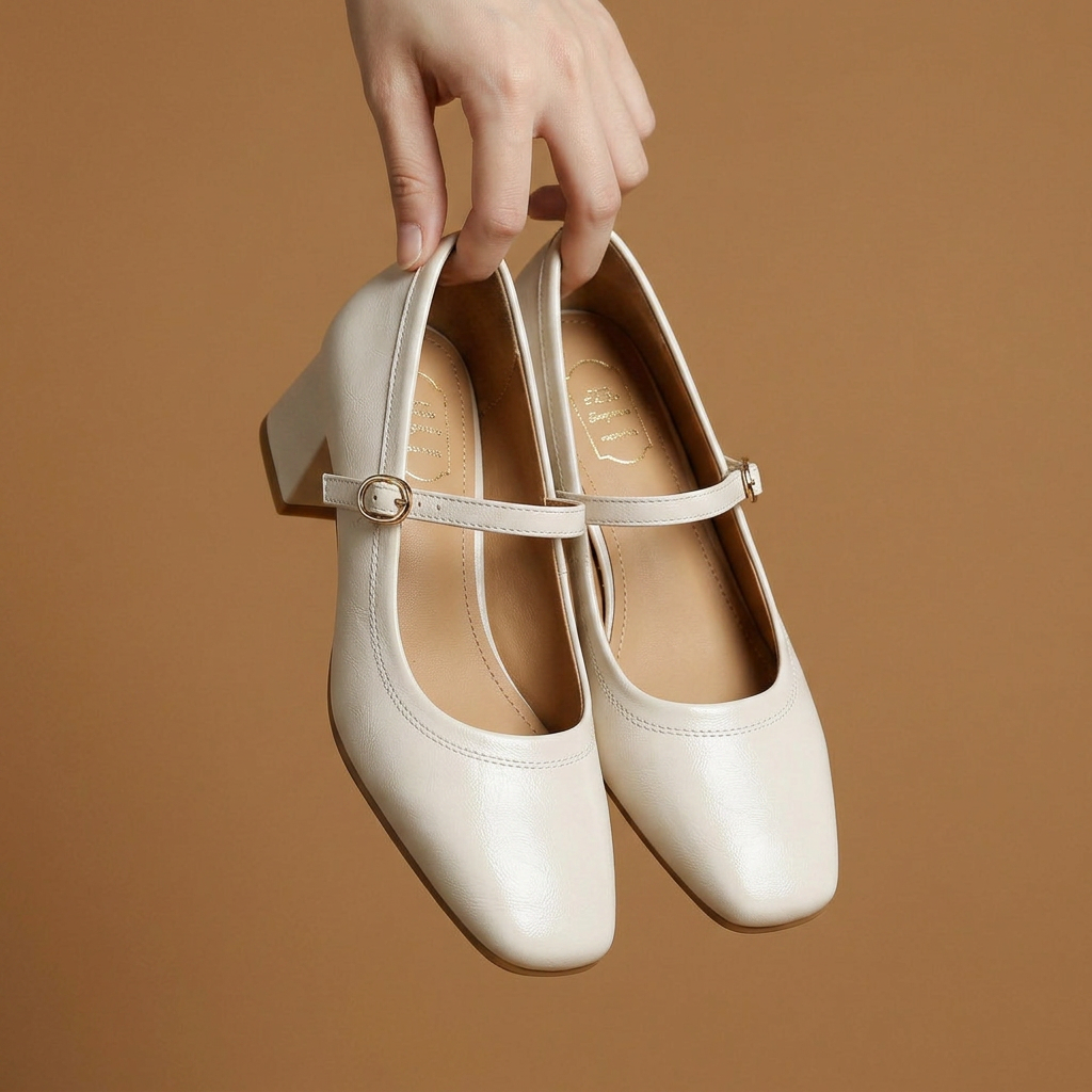 Rosalie Genuine Leather Square-Toe Mary Janes